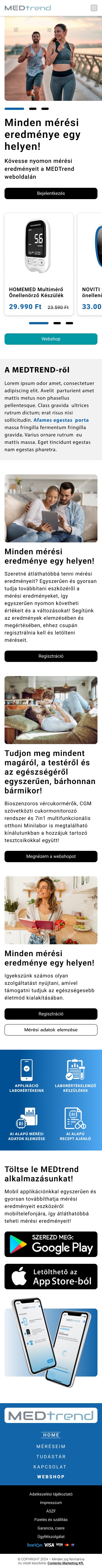 MEDTREND mobile homepage