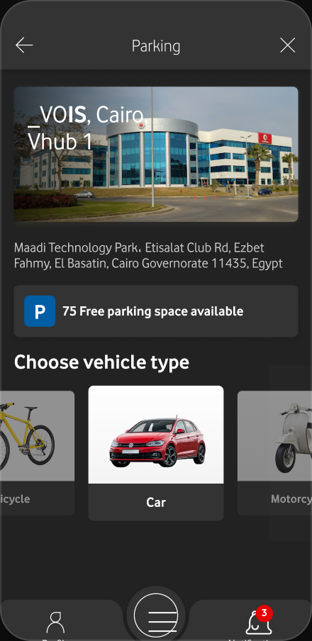 Parking — choose type