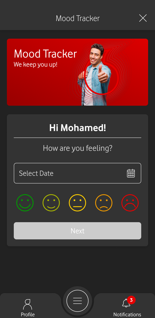 Dark mode — mood tracker